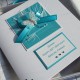 Turquoise Ribbons Birthday Card - Larger size 19cm