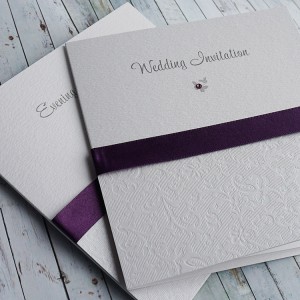 SKYE Classic Handmade Wedding Invitations - purple