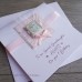 First Birthday Card Pink Gingham Teddy
