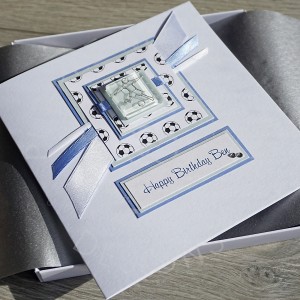 Football Birthday Card - Blue & White