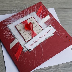 Ruby Heart Wedding Anniversary Card