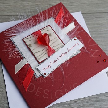 Ruby Heart Wedding Anniversary Card