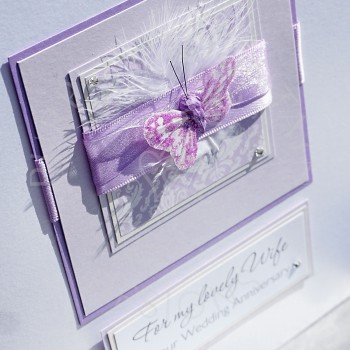 Lilac Butterfly Anniversary Card