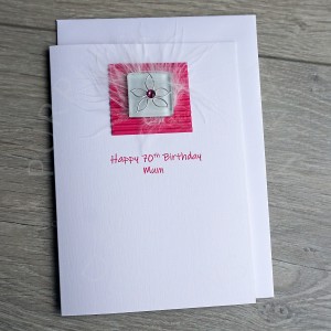 Pink Glass Daisy Birthday Card