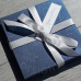 Silver & Blue Heart Birthday Card