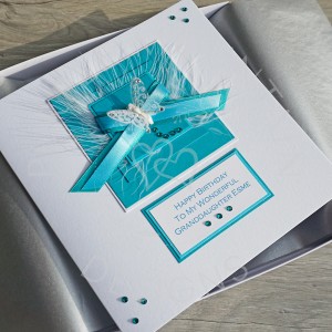 Turquoise Ribbons Birthday Card