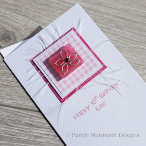 Gingham Daisy Birthday Card