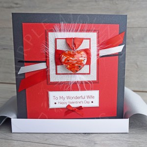 Red Glass Heart Valentine's Day Card