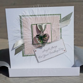 Pink Sage Boxed Wedding Card