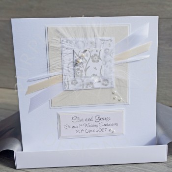 Ivory & Cream First Anniversary Card Ivory & Cream First Anniversary Card