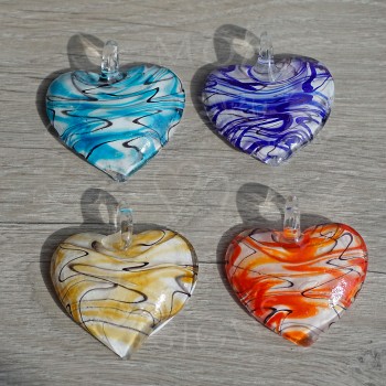 Murano Glass Heart Pendants Murano Glass Heart Pendants