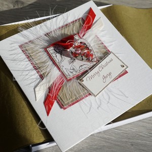 Luxury Boxed Christmas Card "Hearts and Holly"