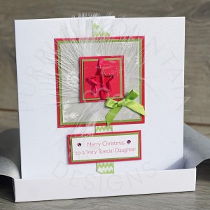 Luxury Boxed Christmas Card "Lime & Pink"