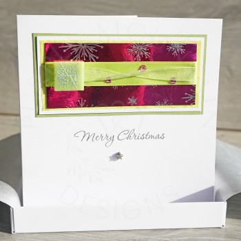 Luxury Boxed Christmas Card "Lime Sparkle"