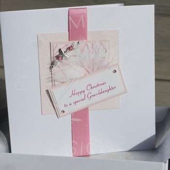 Luxury Boxed Christmas Card "Pink Crystals"