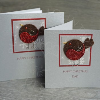 Handmade Christmas Card "Small Robin"