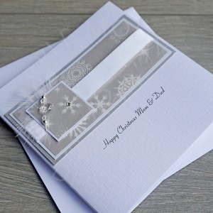 Luxury Handmade Christmas Card "Silver & White" Luxury Handmade Christmas Card "Silver & White"
