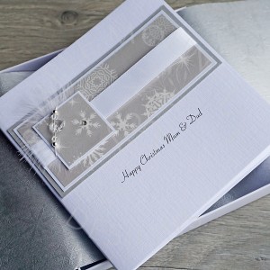 Luxury Boxed Christmas Card "Silver & White"