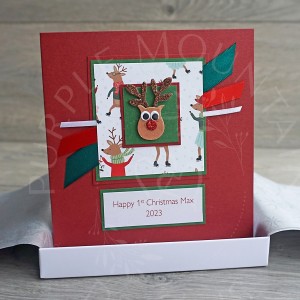 1st Christmas Card "Dancing Reindeer"