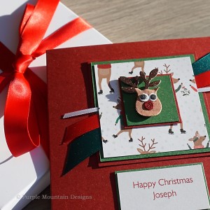 Luxury Boxed Christmas Card "Dancing Reindeer"