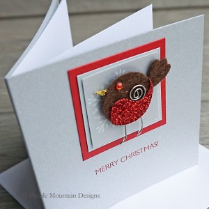 Handmade Christmas Card "Small Robin"