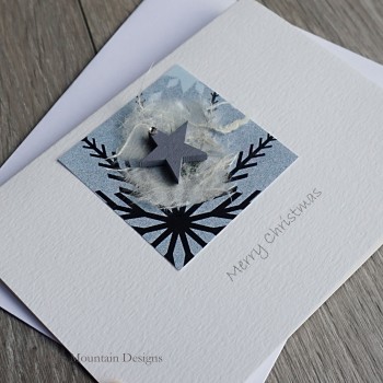 Handmade Christmas Card Multipack "Silver Star" pack of 5